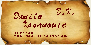 Danilo Kosanović vizit kartica
